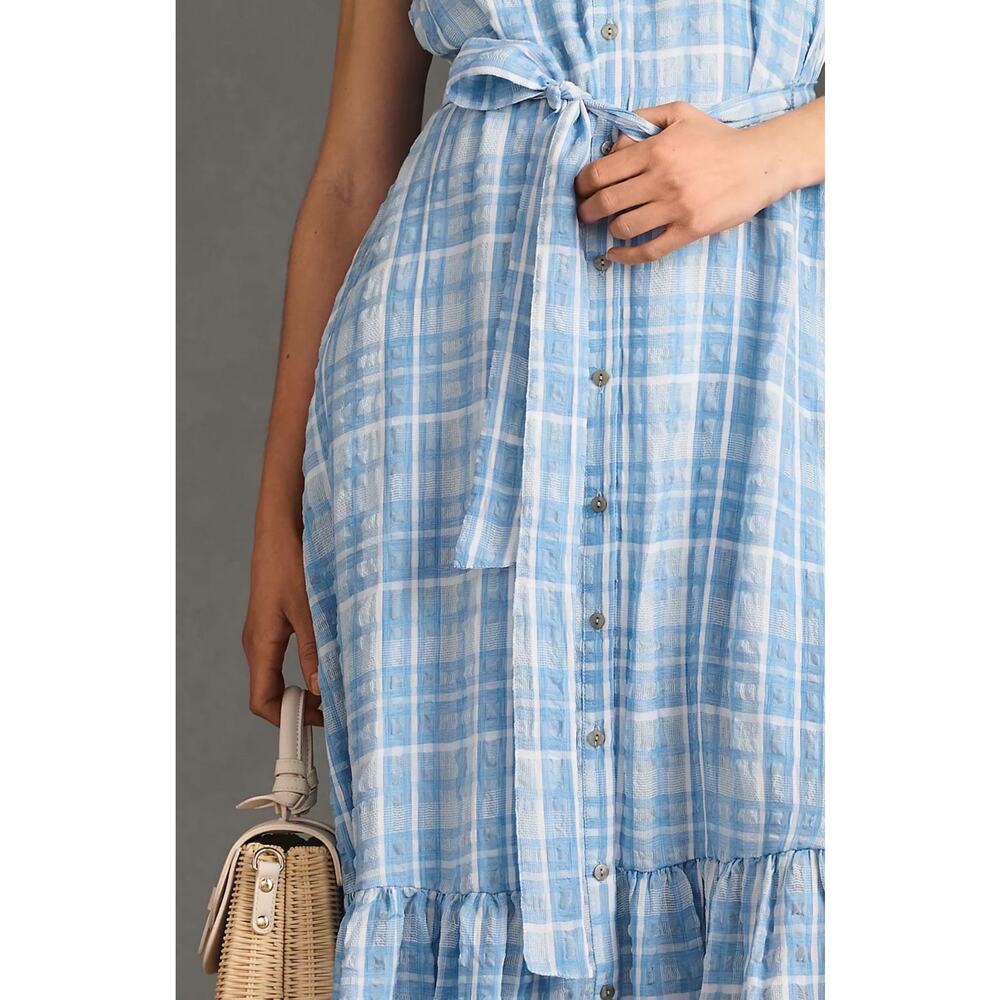 Anthropologie Sleeveless Buttondown Shirt Dress Tie Waist Size XL - Picture 3 of 10